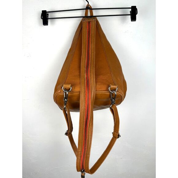 The Sak Leather Convertible Backpack Sling Bag Tan Brown Zip Closure Boho Purse - Picture 3 of 16